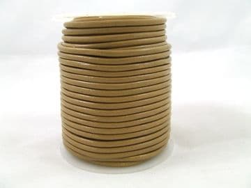 Funky Leather 3mm Round - Toffee