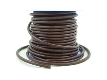 Funky Leather 5mm Round - Dark Brown