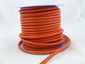 Funky Leather 5mm Round - Hot Orange