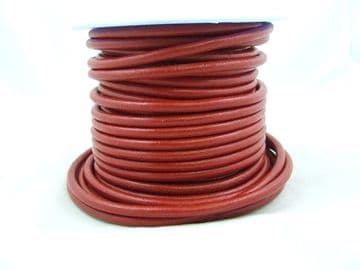 Funky Leather 5mm Round - Red