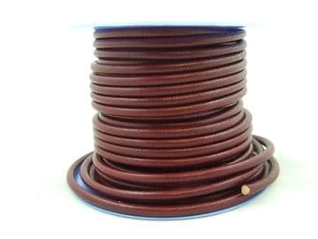 Funky Leather 5mm Round - Red Wine