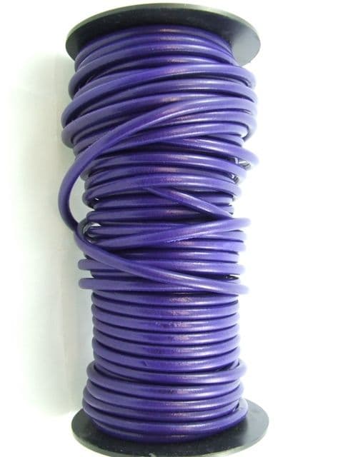 Funky Leather 5mm Round - Violet