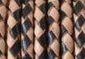Funky Leather - Plaited 5mm Round - Two Tone - Black/Natural