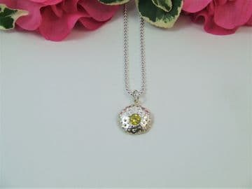 Handmade Silver Gem Set Sea Urchin Pendant