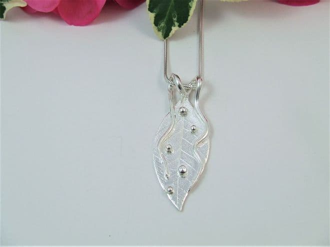 Handmade Silver Leaf Pendant