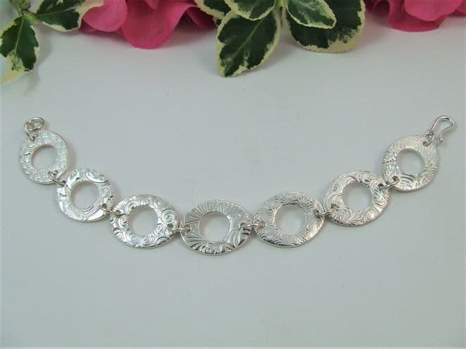 Handmade Silver Textured Bracelet
