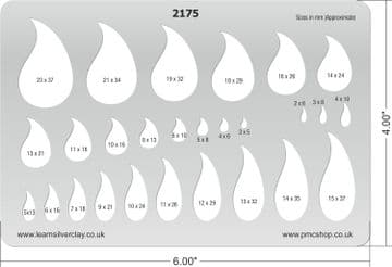 Metal Clay Template - Angle Pears (Paisley) 2175