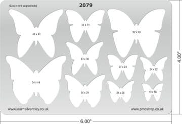 Metal Clay Template - Butterflies 2079
