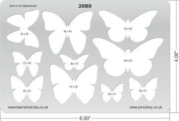 Metal Clay Template - Butterflies 2080