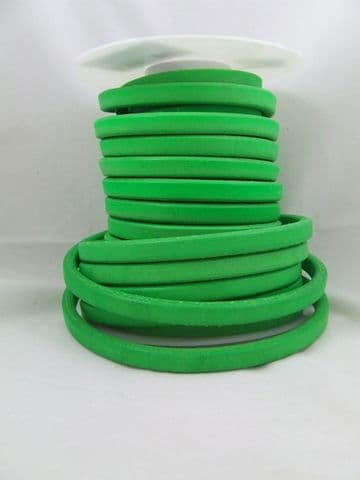 Neon Green Funky Leather (10x6mm) per metre