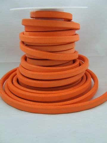Neon Orange Funky Leather (10x6mm) per metre