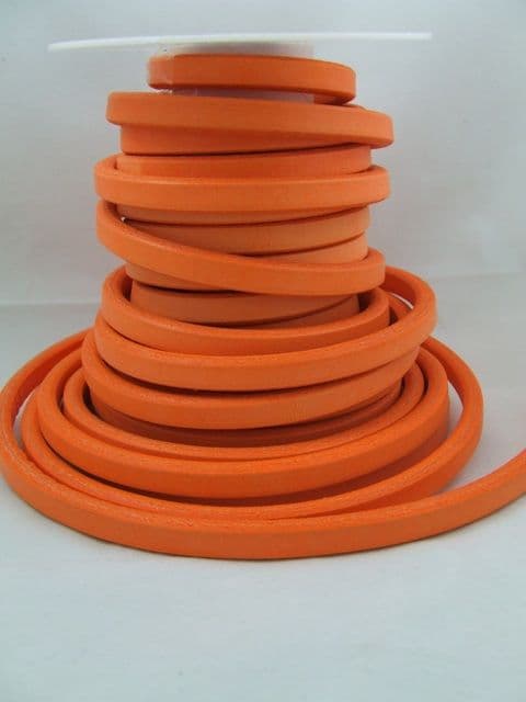 Neon Orange Funky Leather (10x6mm) per metre