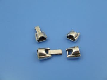 Omega Leather 10x5mm Antique Silver Clasp (pack of 2)