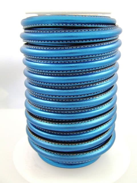 Omega Leather Metallic Blue (10x5mm) per metre