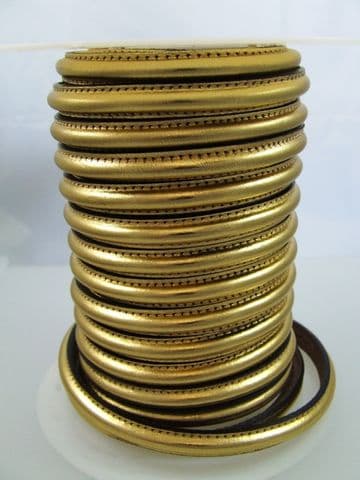 Omega Leather Metallic Gold (10x5mm) per metre (5)