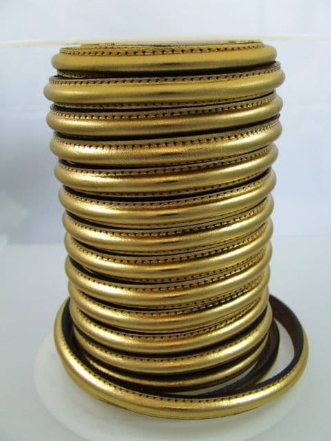 Omega Leather Metallic Gold (10x5mm) per metre (5)
