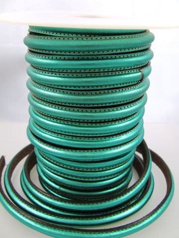 Omega Leather Metallic Green (10x5mm) per metre