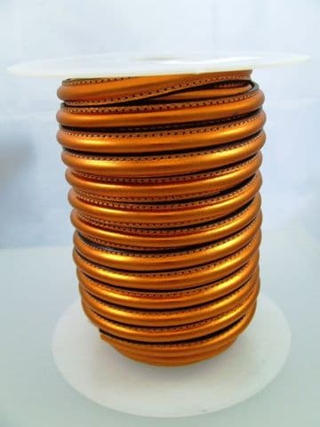 Omega Leather Metallic Orange (10x5mm) per metre
