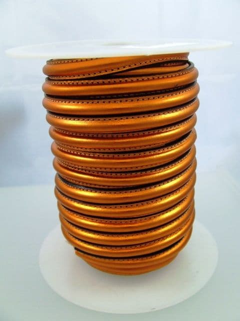 Omega Leather Metallic Orange (10x5mm) per metre