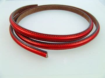 Omega Leather Metallic Red (10x5mm) per metre