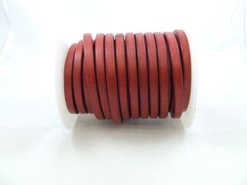 Red Funky Leather (10x6mm) per metre