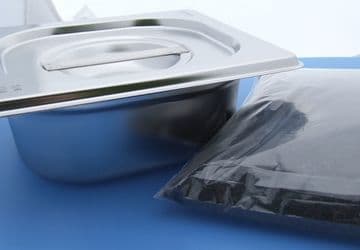 S/S Half Size Firing Pan & Coconut Carbon (for firing PMC Sterling and base metal clays)