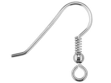 Sterling Silver Earring Hookwires pk 6