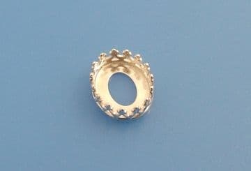 Sterling Silver Gallery Bezel Cup 10x8mm oval