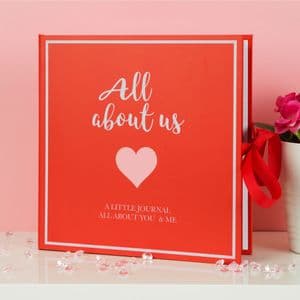 'All About Us' Scrapbook Keepsake Gift - Valentine Anniversary Love Journal Gift