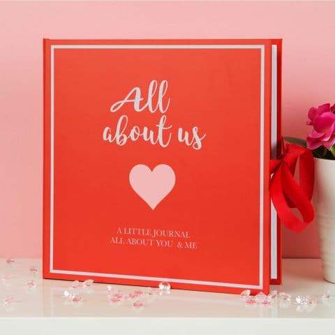 'All About Us' Scrapbook Keepsake Gift - Valentine Anniversary Love Journal Gift