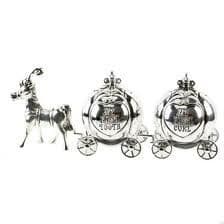 "SILVER HORSE CINDERELLA CARRIAGE FIRST TOOTH/CURL" - BABY/CHRISTENING GIFT