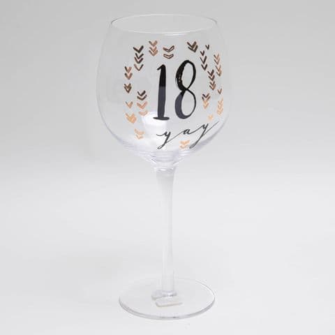 18th Birthday Large Gin Glass Gift - Hotchpotch Luxe - 18 Yay