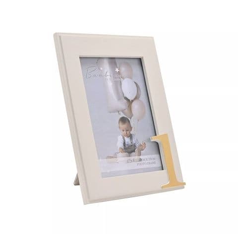 1st Birthday Ceramic Photo Frame 4x6 By Bambino - Cream