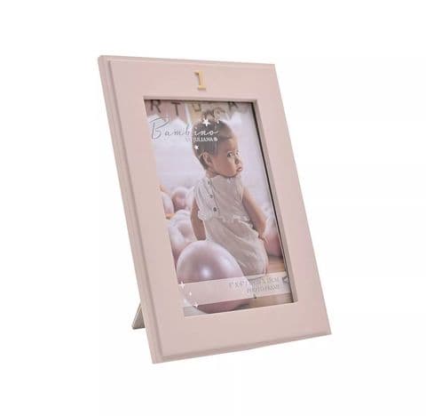 1st Birthday Ceramic Photo Frame 4x6 By Bambino - Pink
