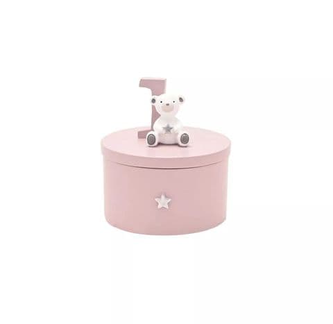 1st Birthday Trinket Box By Bambino - Pink