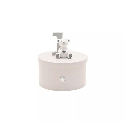 1st Birthday Trinket Box By Bambino - White