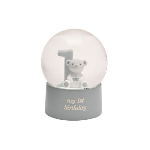 1st Birthday Waterball  Snow Globe By Bambino - Blue)