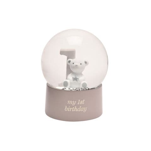 1st Birthday Waterball Snow Globe By Bambino - Pink
