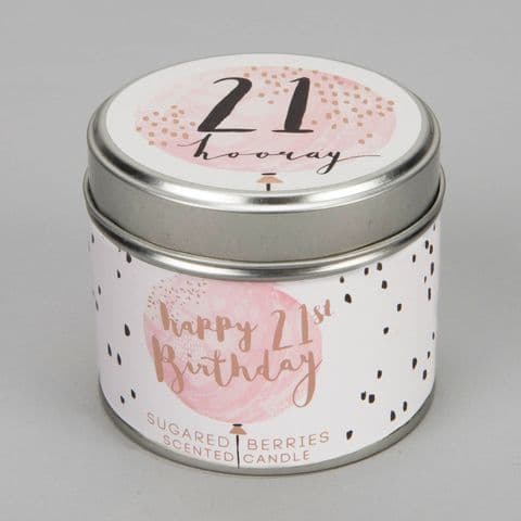 21st Birthday Candle In A Tin Gift - Luxe By Hotchpotch