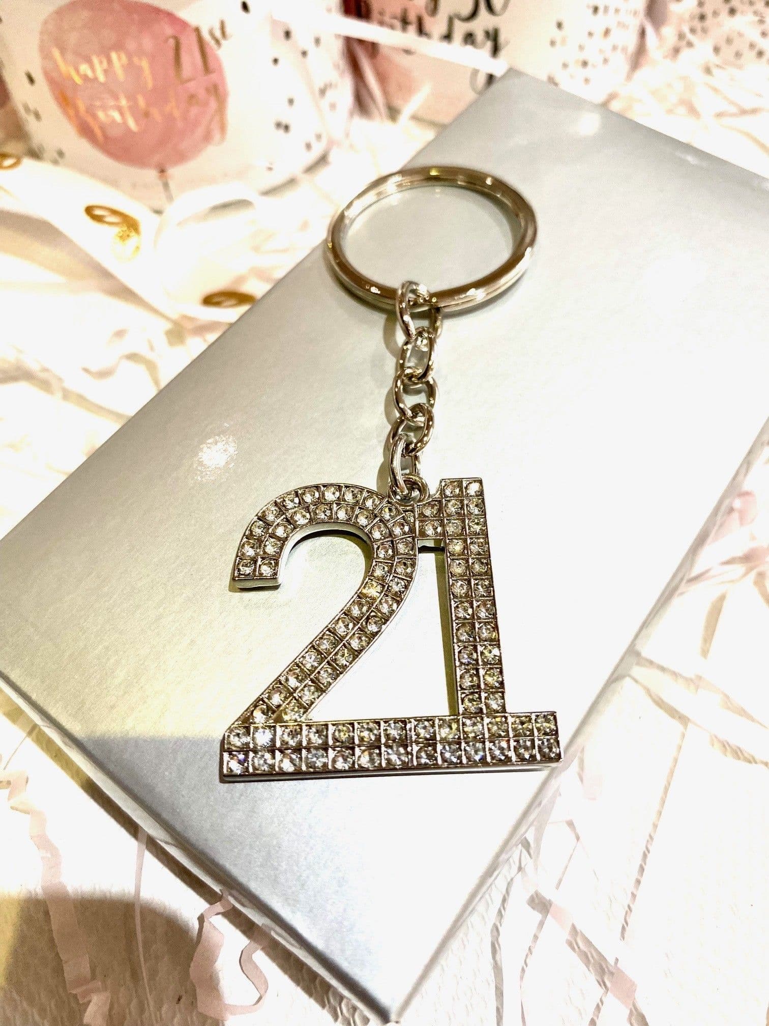 21st Birthday Crystal Keyring Gift