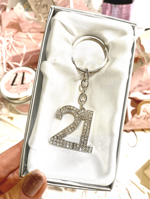 21st Birthday Crystal Keyring Gift