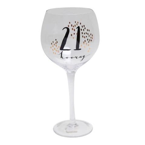 21st Birthday Gin Glass Gift - Hotchpotch Luxe - 21 Hooray