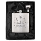21st Birthday Hip Flask - Stainless Steel 6oz hipflask gift for 21st