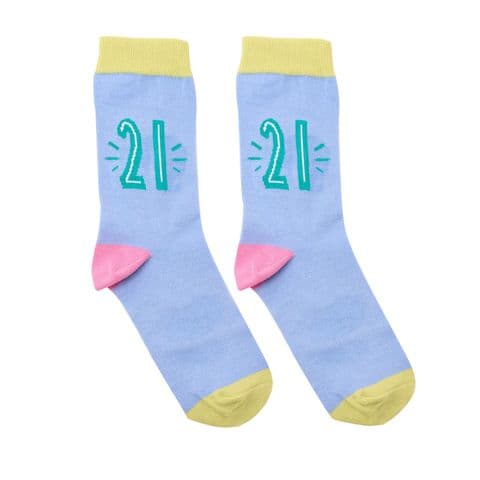 21st Birthday Ladies Socks - Cute Fun Birthday Gift By Hullaballoo