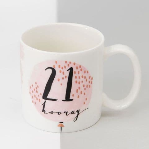 21st Birthday Porcelain Hotch Potch Mug Gift - 21 Hooray