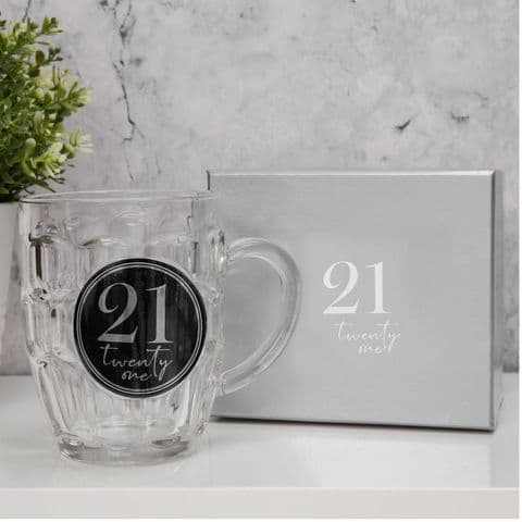 21st Birthday Retro Style Old Fashioned Beer Tankard Gift