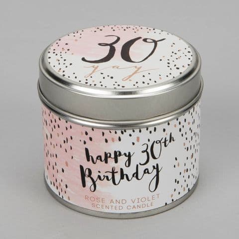 30th Birthday Candle In A Tin Gift - Luxe By Hotchpotch