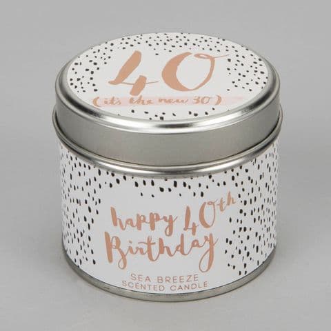 40th Birthday Candle In A Tin Gift - Luxe By Hotchpotch