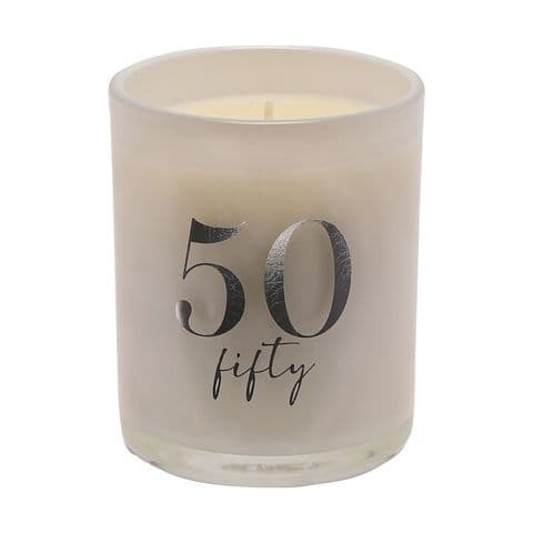 50th Birthday Champagne Scented Candle Gift 120g