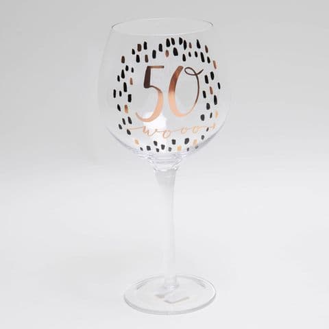 50th Birthday Gin Glass Gift - Hotchpotch Luxe - 50 Woo